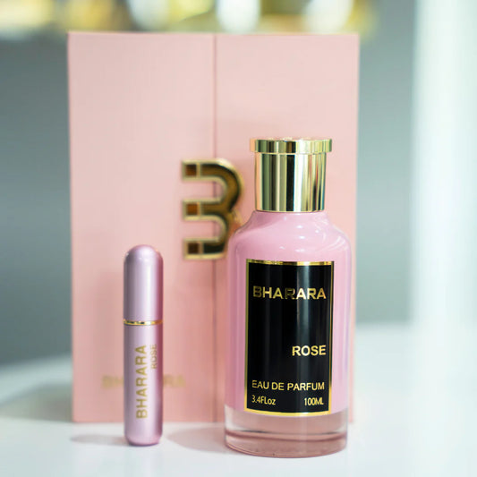 🌹💖 BHARARA ROSE 100ML – ESTUCHE DE LUJO + PERFUMERO RECARGABLE GRATIS