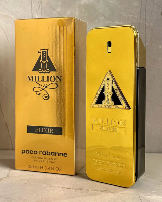 💎 ONE MILLION ELIXIR 100 ML + PERFUMERO RECARGABLE 💎  FRAGANCIA PARA CABALLERO – Aromática · Amaderada · Avainillada