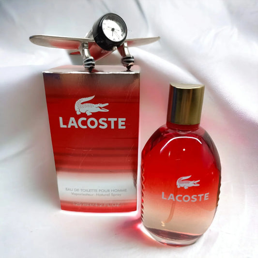 🔴 LACOSTE RED 120 ML + Perfumero Recargable 🔴 Fragancia masculina – Aromática, amaderada y dulce.