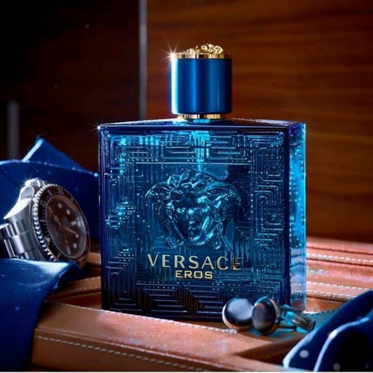🔱 EROS VERSACE + Perfumero Recargable 🔱  Fragancia Aromática Avainillada Cítrica – Para Caballero ID:49809-5